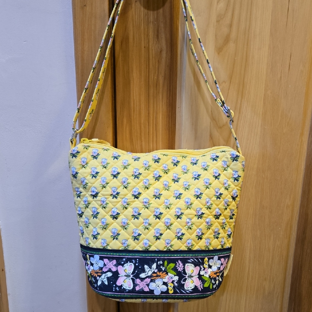Vera Bradley Yellow Floral Quilted Crossbody Bag